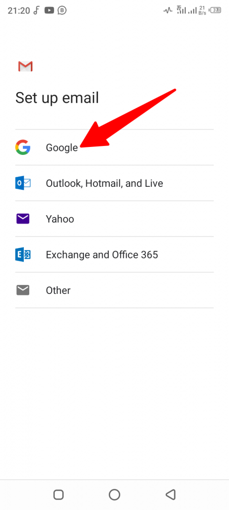 Choose Gmail For Myself