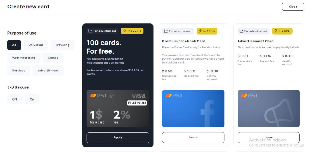 create new card