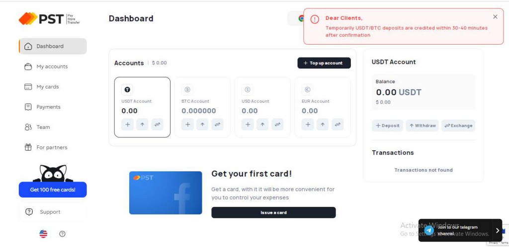 Welcome to your PST.net Dashboard