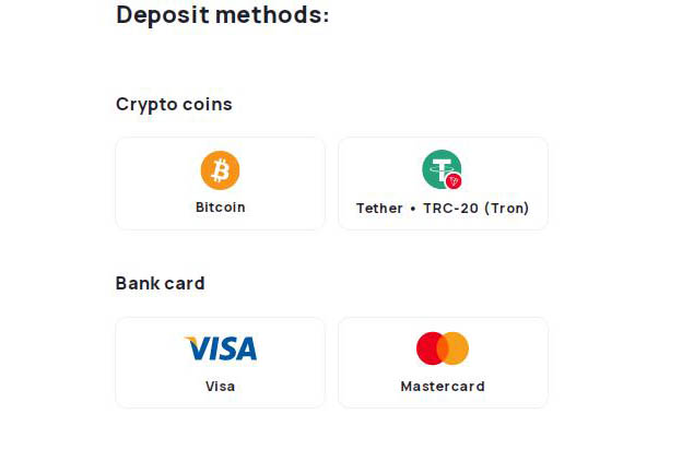 Crypto coins or a Bank card.