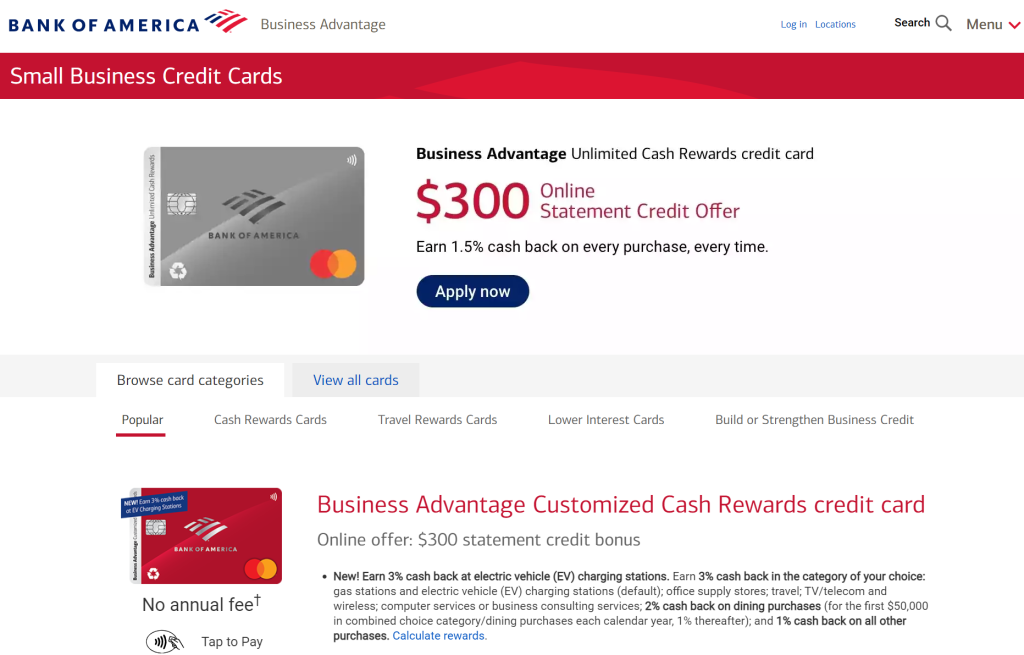 Bank of America Business Credit Cards. 